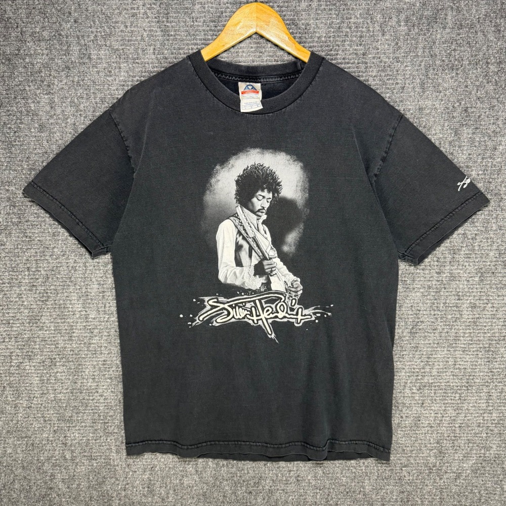 Vintage Jimi Hendrix Alstyle Graphic T-Shirt Black Men Large Rock Band Tee
